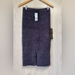 Bebe Lurex Eyelash Tweed Pencil Skirt Gunmetal M NWT (Skirt Only)